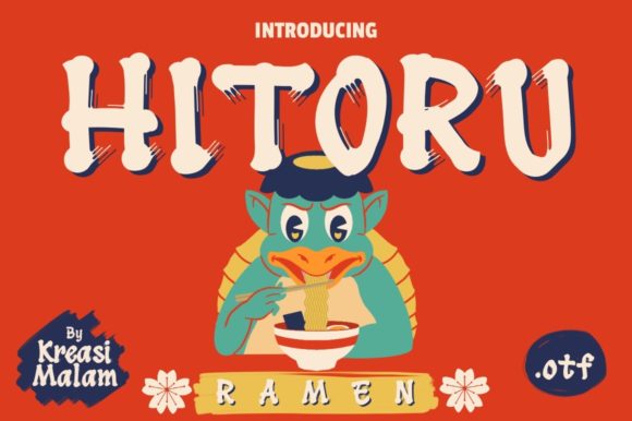Discover the Charm of Hitoru Ramen: A Handmade Font with Japanese Style for Creative Projects
